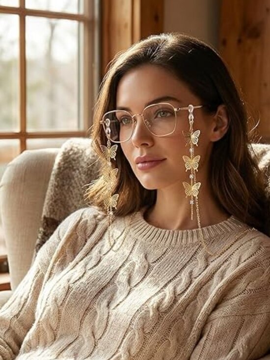 Butterfly Crystal Chain Sunglass main image 5